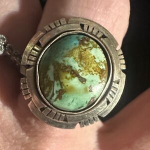 Silver and Royston Turquoise Genevieve  Apachito silver Navajo ring 💍